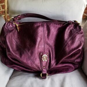 Roberto Cavali Purple Leather big Hobo